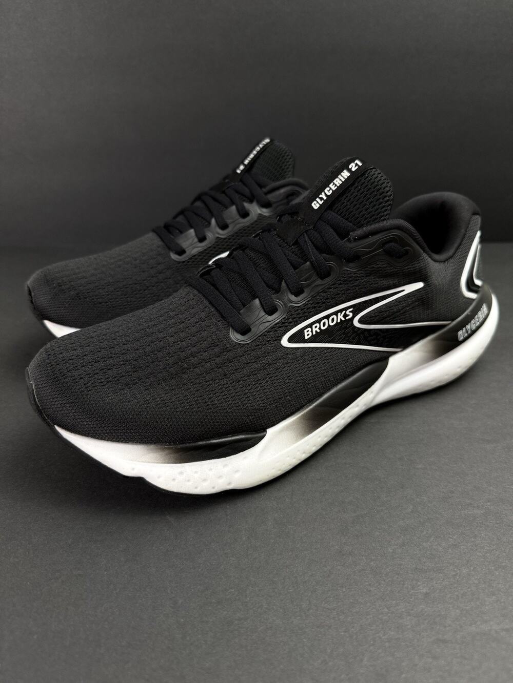 Brooks Glycerin 21 Women’s 11 Wide Black White Running Shoes 1204081D090